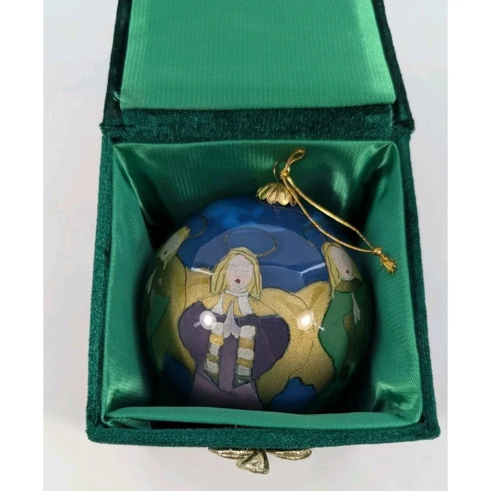 2000 Li Bien Hand Painted Christmas Ornament Pier 1 Angels Singing Praying Large